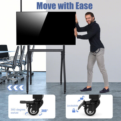 Height Adjustable Floor TV Stand with AV Shelf