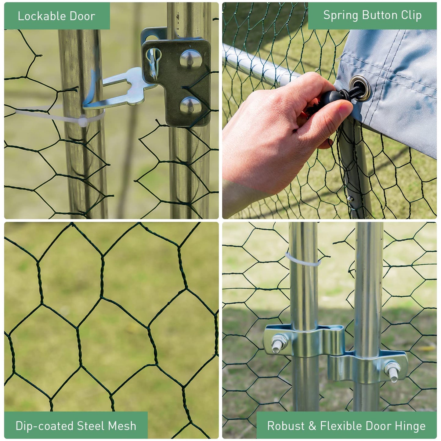 Large Chicken Coop with Waterproof & Sun-protective Cover