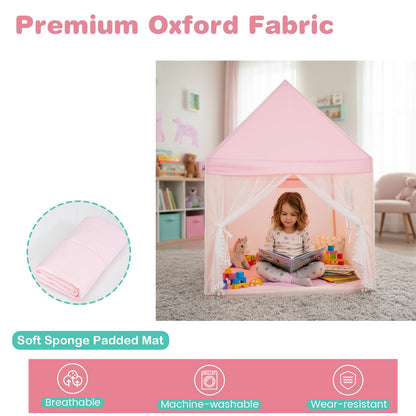 Children's Wooden Frame Playhouse Tent with Mat