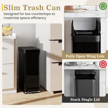 60L Automatic Kitchen Bin, Touchless Infrared Motion Sensor Waste Bin with Soft Closure Lid