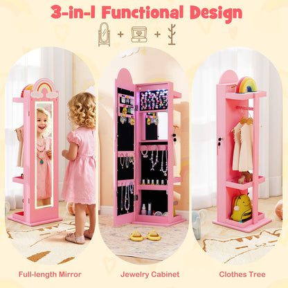 Kids Jewelry Cabinet Standing Children Jewelry Organizer