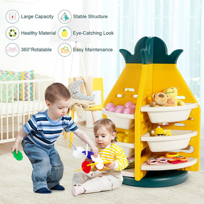 Kid's Pineapple Design 360° Rotation Toy Storage Organiser