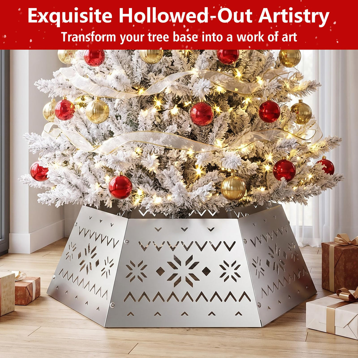 71cm Silver Metal Christmas Tree Collar