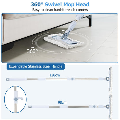 Mop and Bucket Set Hands-Free Washing with Dual Tank Design