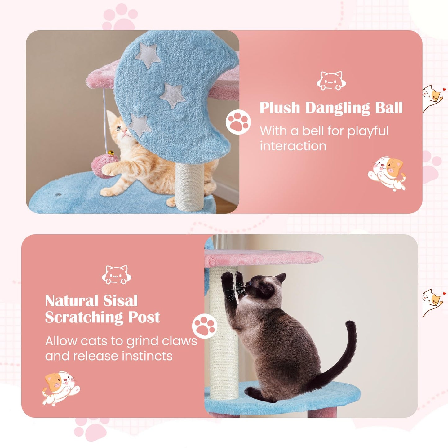 Cat Tree, Multi-Layer Cats Tower with Perch, Condo