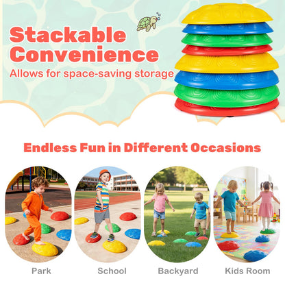 8 Pieces Non-Slip Toddler Stepping Stones for Kids Aged 3+