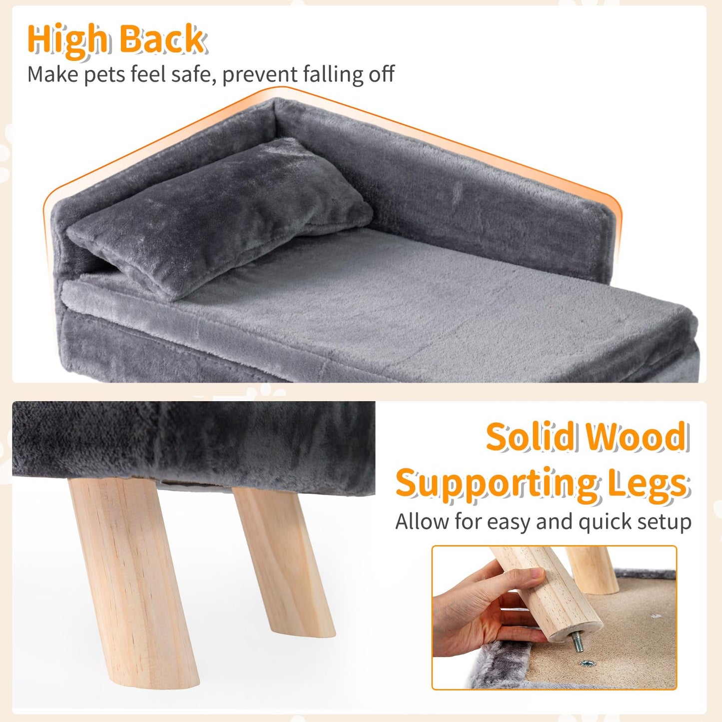 Elevated Pet Bed for Medium and Small Dogs Puppies Cats Kittens