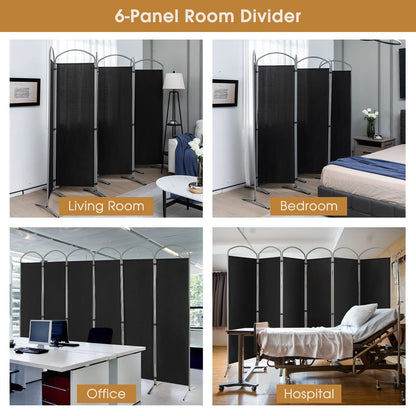 6 Panel Room Divider Freestanding and Folding Design for Home Office