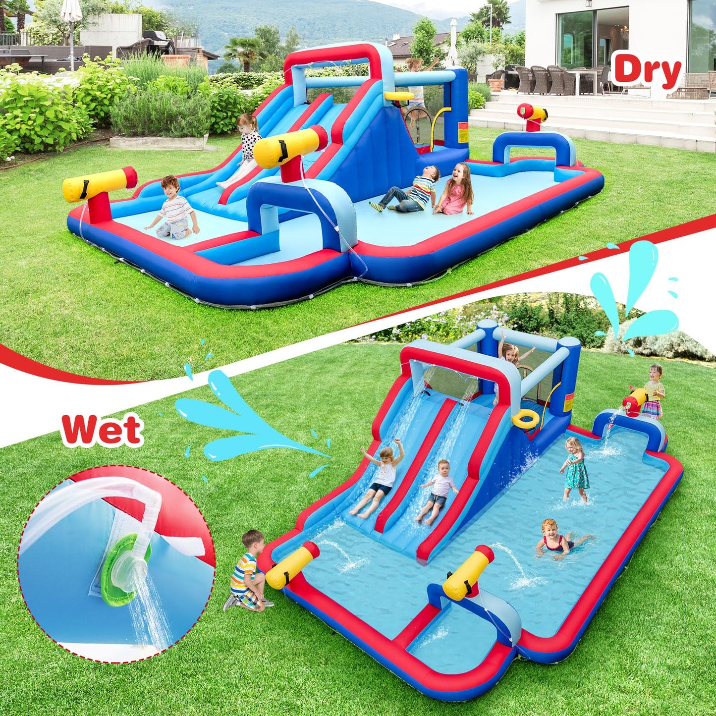 5 in 1 Mega Kids Bouncy Castle with Dual Slides