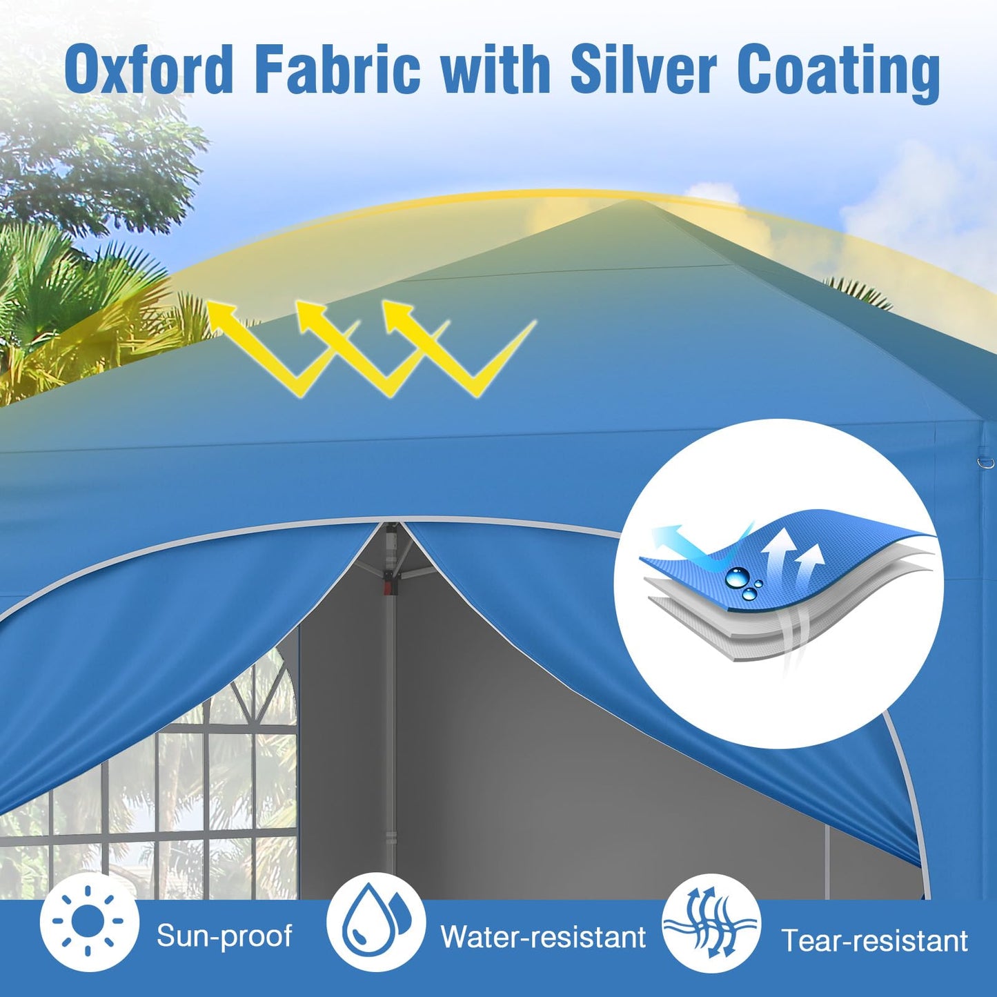 Outdoor Foldable Canopy Tent with 4 Removable Sidewall