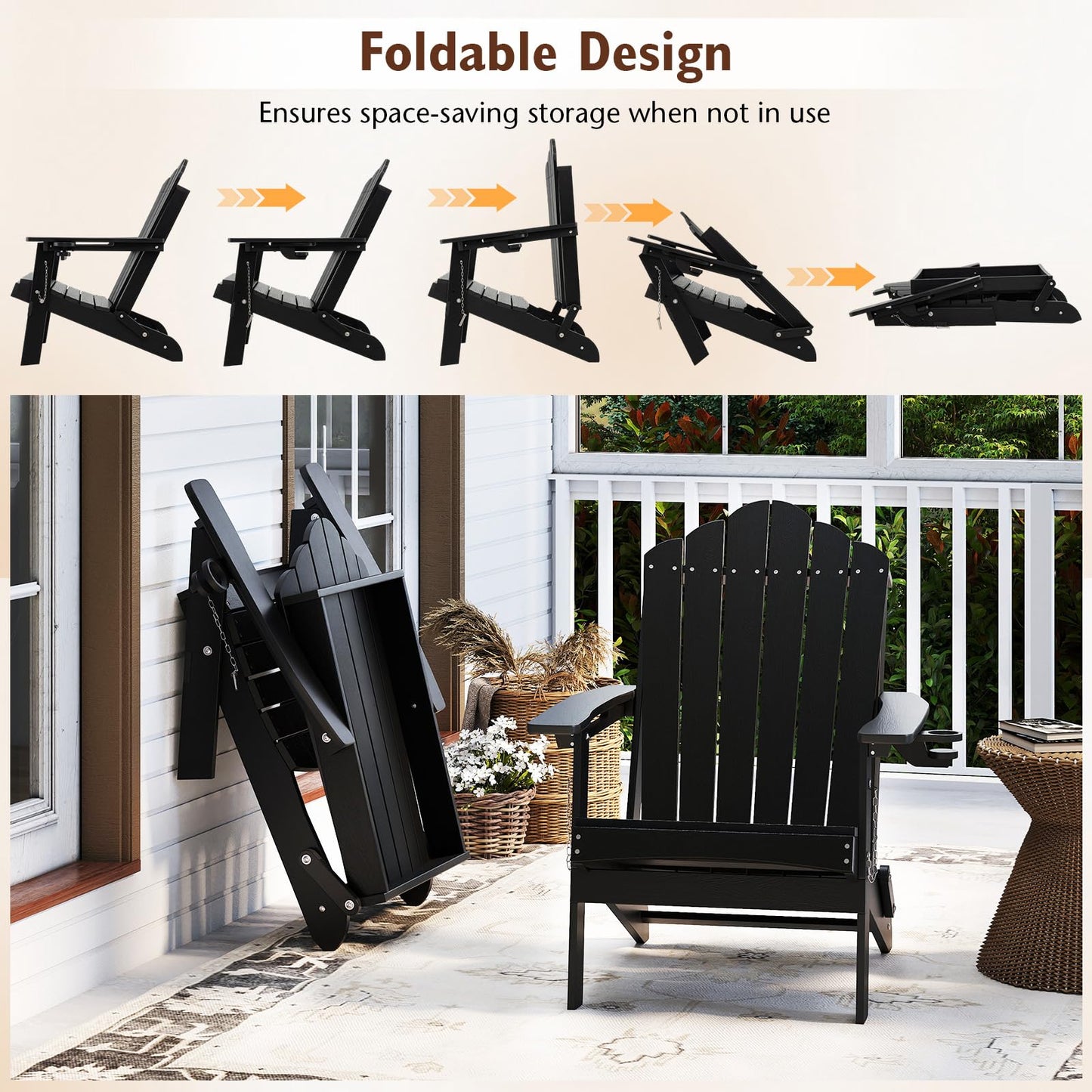 Adirondack Chair, Weather Resistant HIPS Garden Chair