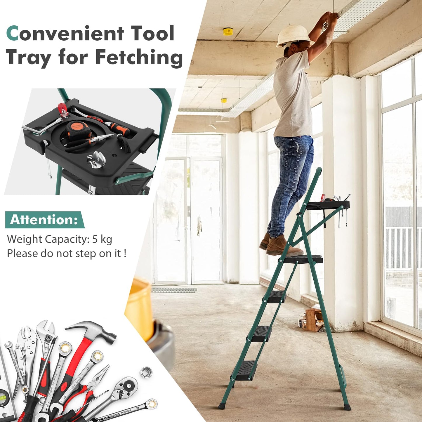 Folding Step Ladder 4-Step Ladder