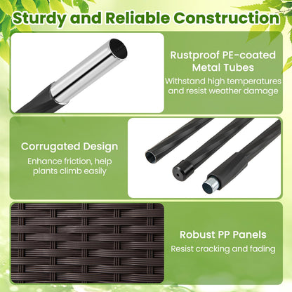 Garden Planter with Trellis with Self-Watering Device and Drainage Holes