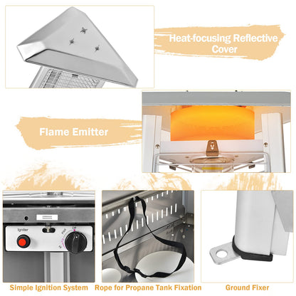 Outdoor Patio 42000 BTU Stainless Steel Propane Burner with Wheels