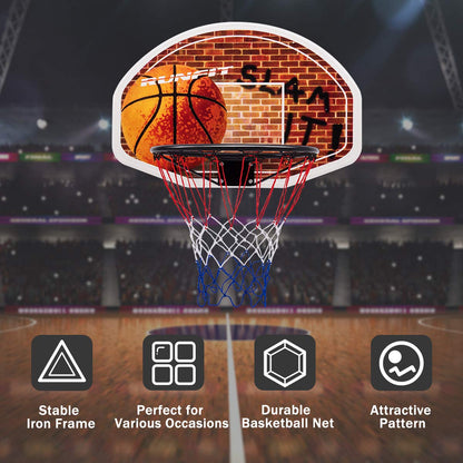 Indoor Outdoor Wall Mounted Basketball Hoop for Kids Adults