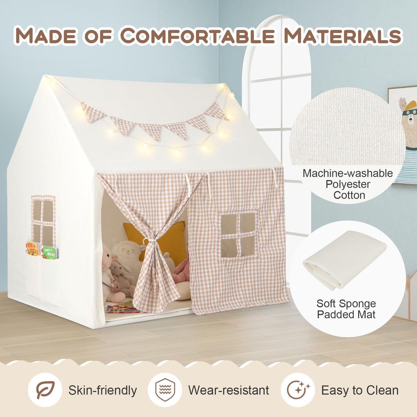 Indoor Large Playhouse with Mat for Boys & Girls