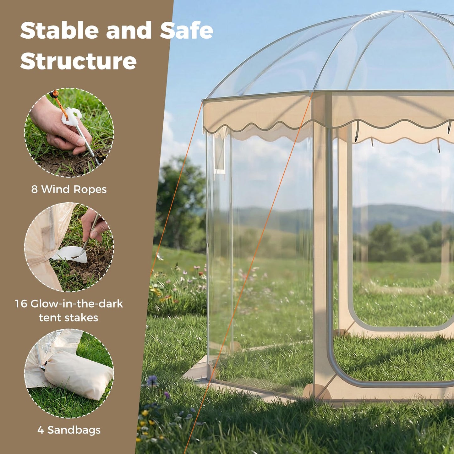 Pop up Bubble Tent, All Weather Sport Shelter Screen House with Carrying Bag