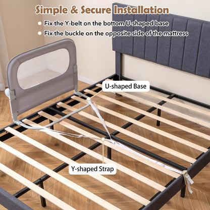 80/120/148/178/198 cm Long Adjustable Baby Bed Rail Guard with Extra Buckle
