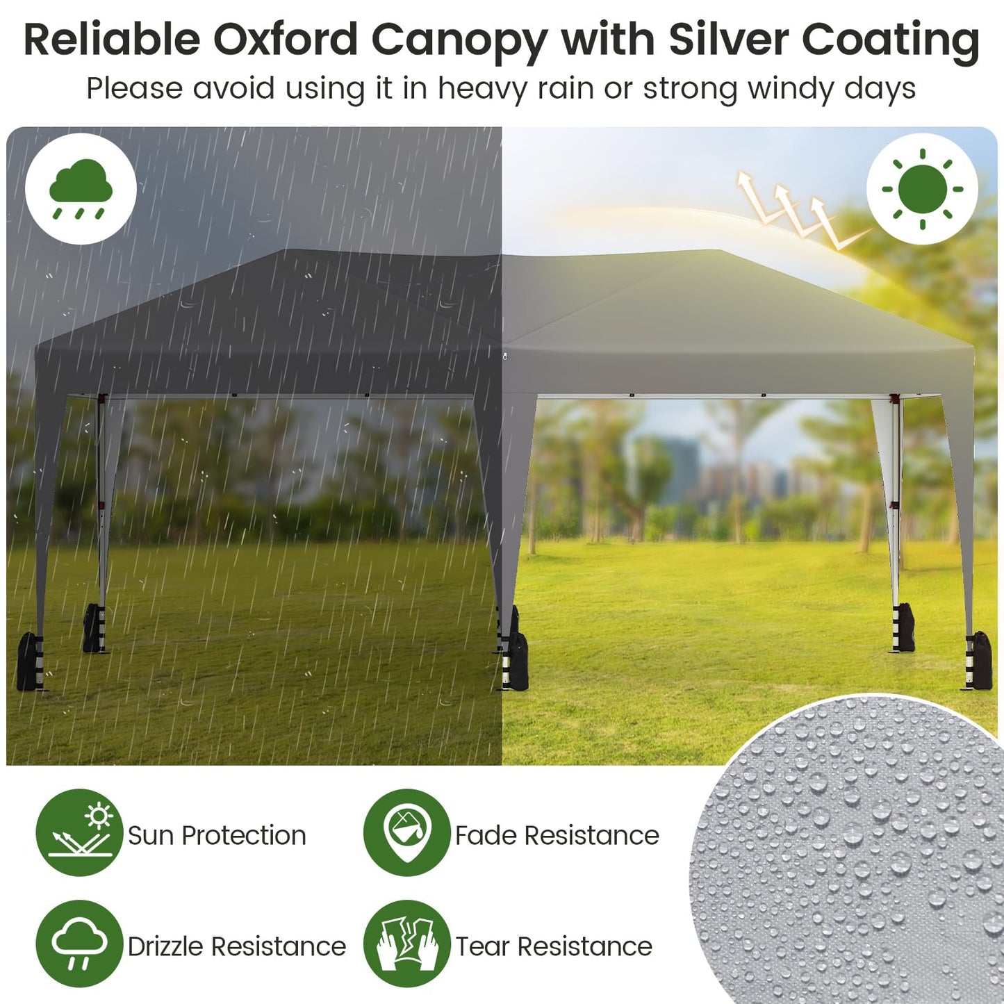 590 x 300 CM Outdoor Pop up Canopy Tent with Wheeled Bag