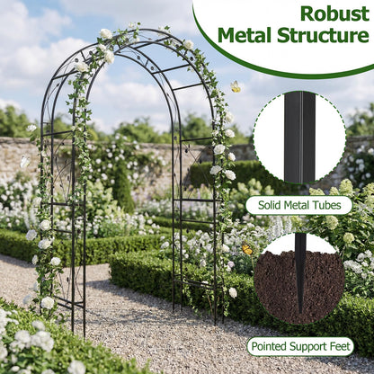Metal Garden Arch, Large Archway Trellis Pergola Arbour for Rose Vines Climbing Plant, Patio Arbor Decoration Stand