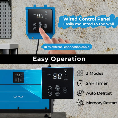 50/70L/Day Crawl Space Dehumidifier with 3 Modes and 24H Timer