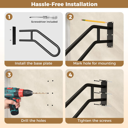 Giantex Handrail for Outdoor Steps Wall Mount Non-Slip Safety Railings for 1-3 Steps