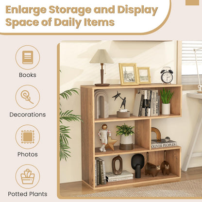Wooden Bookshelf, 3 Tier Freestanding Separable Bookshelf