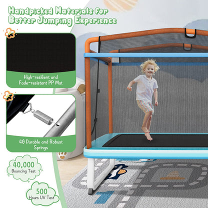 3-in-1 Rectangle Trampoline with Enclosure Net