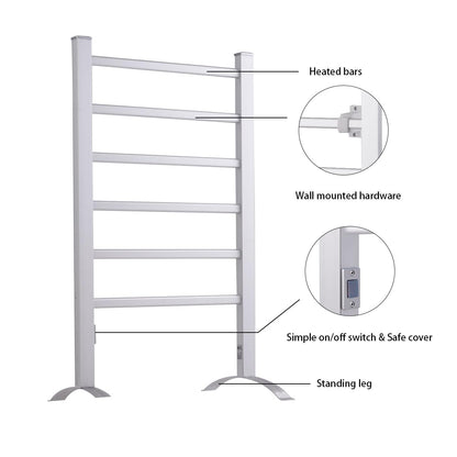 2-in-1 Electric Towel Warmer with 6 Bars