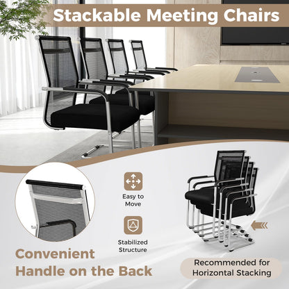 Set of 2 Executive Office Guest Chairs with Metal Sled Base