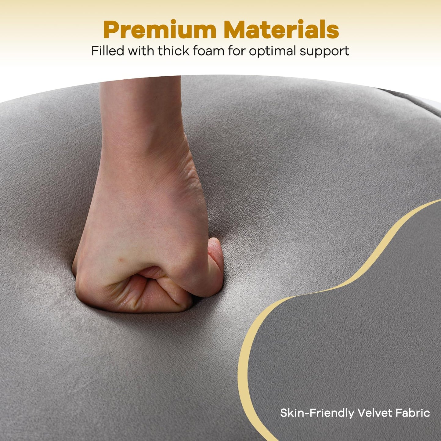 Dressing Table Stool, Upholstered Velvet Vanity Stool Chair Footrest