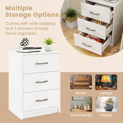 3-Drawer Nightstand with Storage for Living Room Bedroom