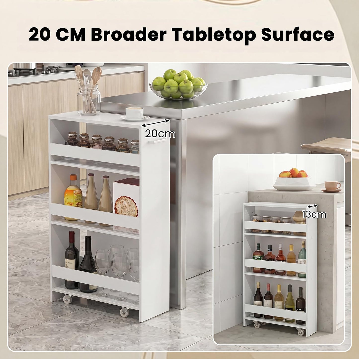 GiantexUK 4-Tier Kitchen Storage Trolley