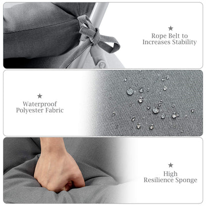 Thick Rocking Chaise Lounge Chair Pad with Non-Slip Rope Belts