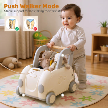 Children Push Walker Cart with Handle and Wheels