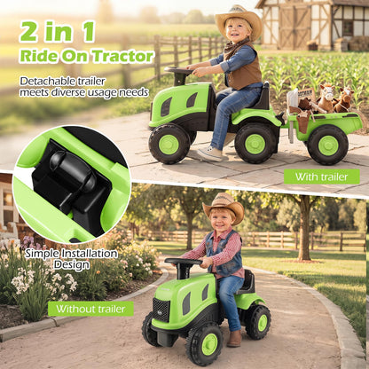 Kids Ride on Tractor with Detachable Trailer