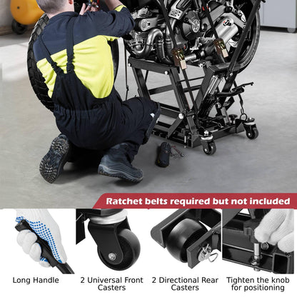 680 kg Motorcycle Hydraulic Lift with 3 Level Height Adjustable Platform