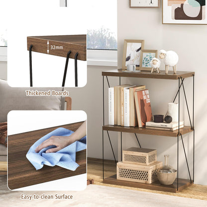 3-Tier Multipurpose Display Rack with Metal Frame for Living Room Home Office