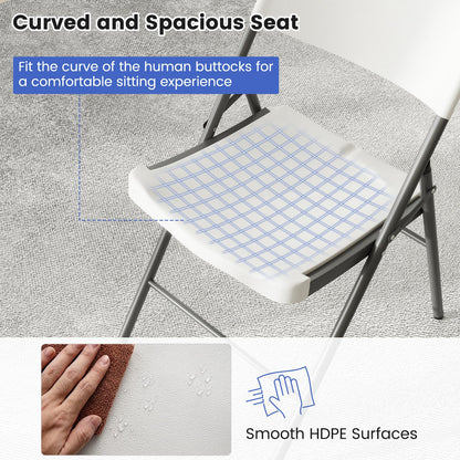 HDPE Portable Dining Chairs Set of 4 with Contoured Seat