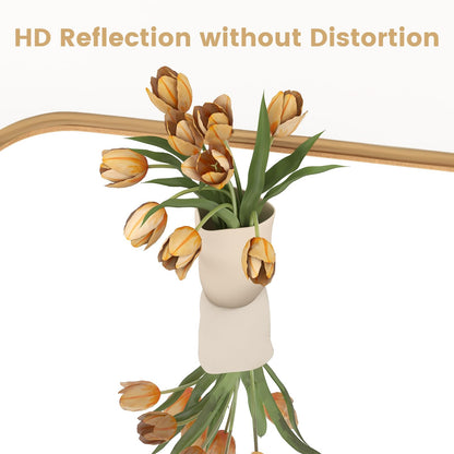 Decorative Wall Mirror, Baroque Ornate Arched Mirror with Hanging Hooks