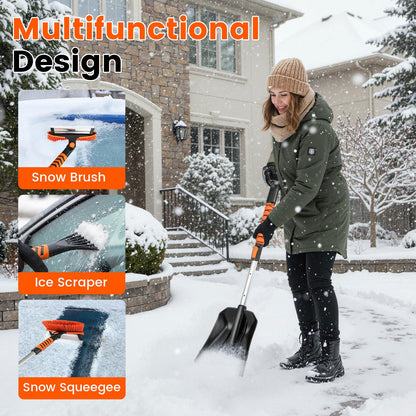 4 in 1 Extendable Snow Shovel 3 Adjustable Sizes Snow Kit for Car