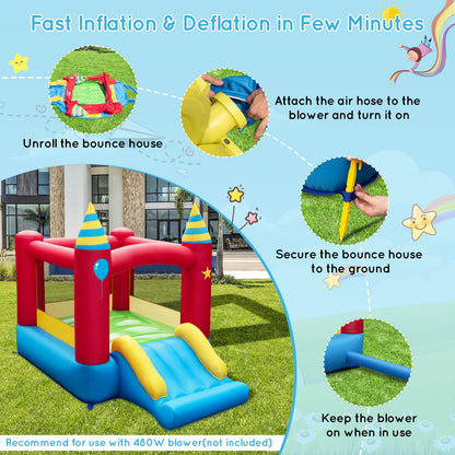 Inflatable Bounce House with Slide and Carry Bag without blower