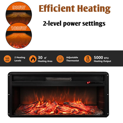 86 cm 5000 BTU Recessed Electric Fireplace Insert with Remote Control