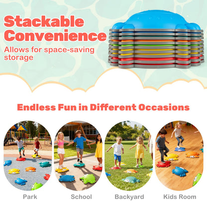 9 Pieces Non-Slip Toddler Stepping Stones for Kids Aged 3+