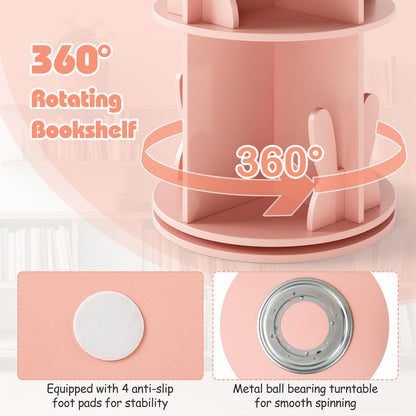 3 Tier 360° Rotating Bookcase with Bookends