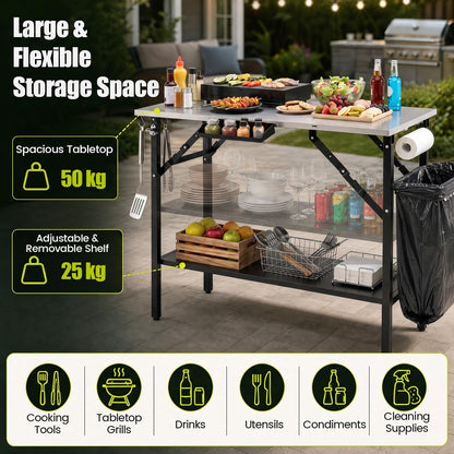 3ft Folding Camping Table for Picnic, BBQ, Parties, Portable Design