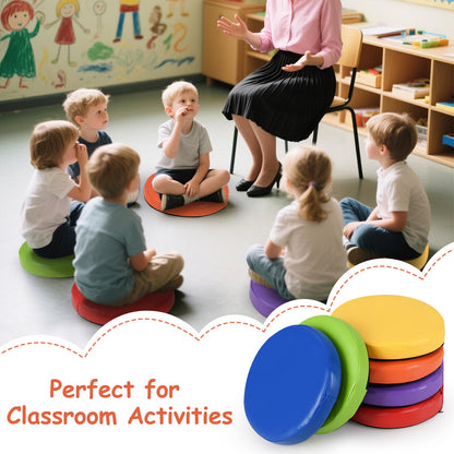 Round Seat Cushions with Handle 6 PCS Colorful Flexible Soft Foam Mat