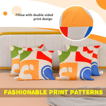 Soft Velvet Covered Decorative Throw Pillow Set of 4