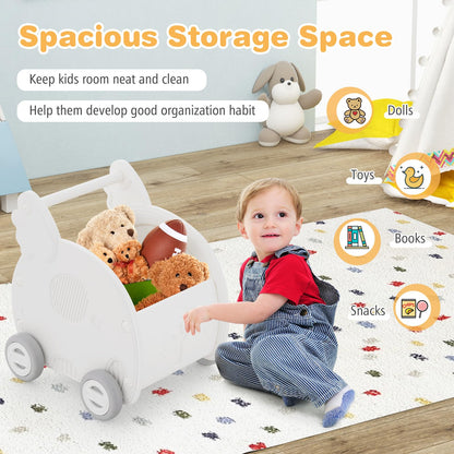 2 in 1 Toddler Push Along Shopping Cart with Storage Chest