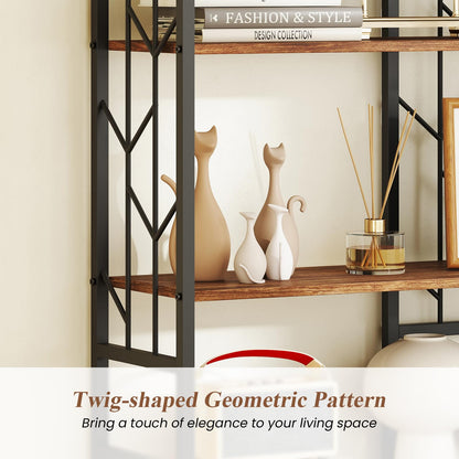 6-Tier Modern Geometric Bookcase with Heavy-duty Metal Frame for Study